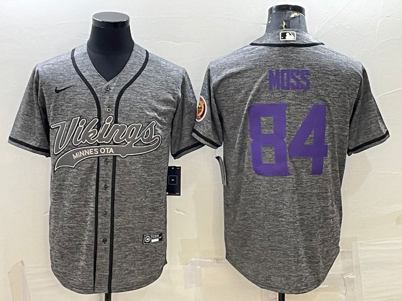 Men Minnesota Vikings #84 Moss Grey hemp ash 2022 Nike Co branded NFL Jerseys